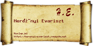 Herényi Evariszt névjegykártya